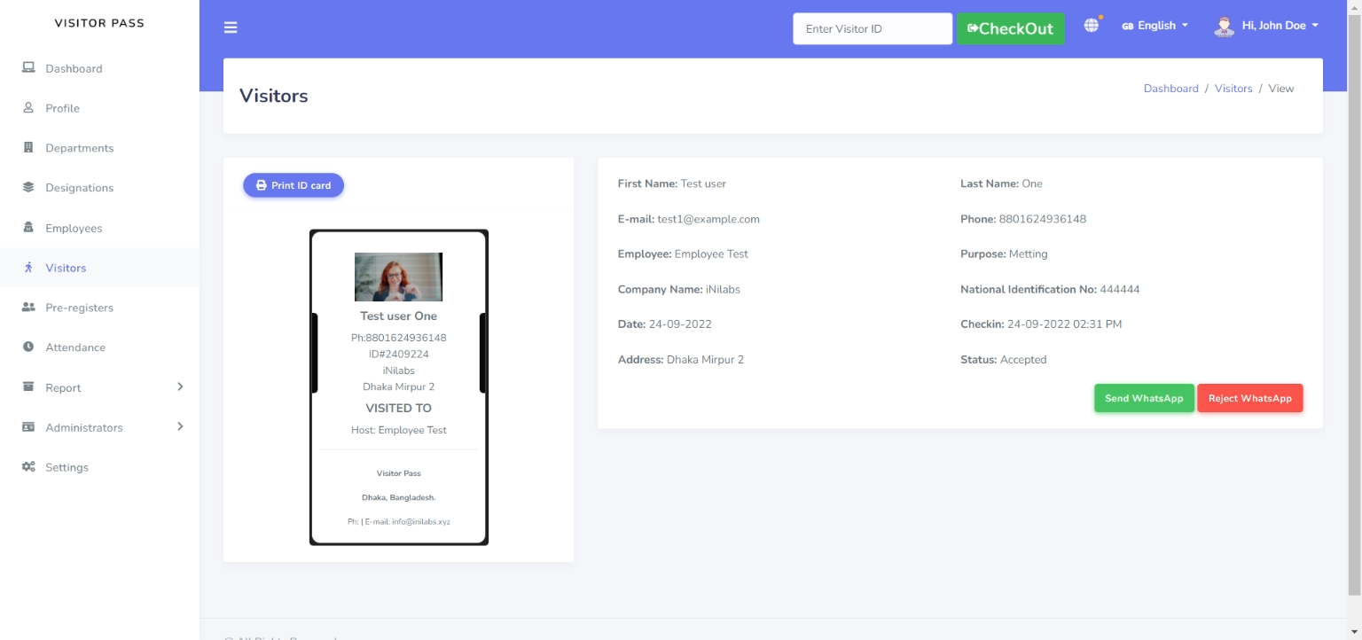 Check-in Dashboard