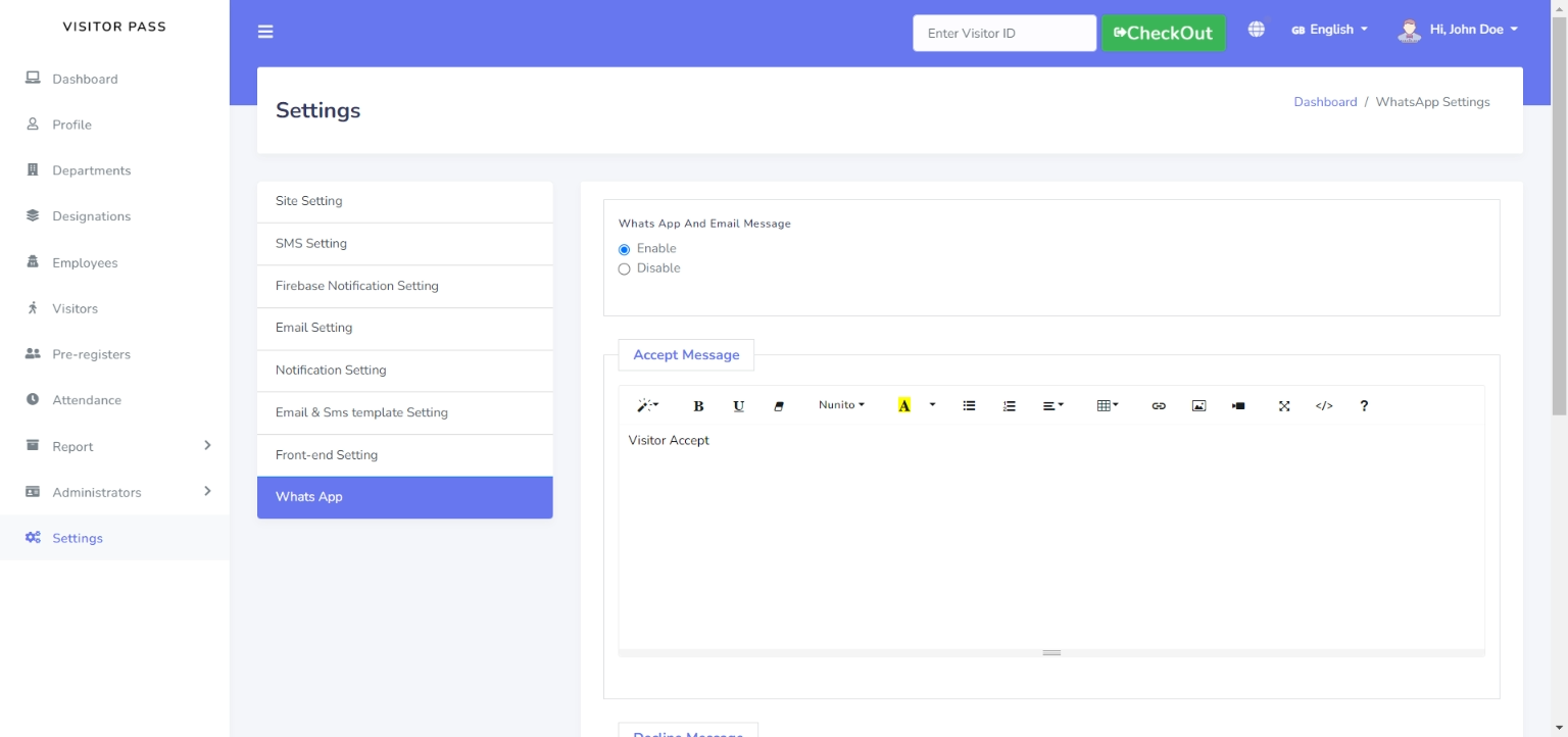 Check-in Dashboard